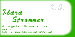 klara strommer business card